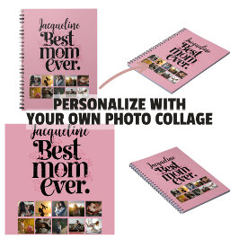 Foto Collage Beste Moeder Ooit Retro Typografie Notitieboek