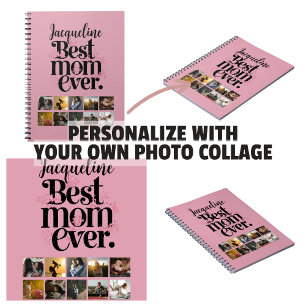 Foto Collage Beste Moeder Ooit Retro Typografie Notitieboek