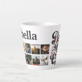 Foto Collage Beste Moeder Ooit Script Retro Moeder Latte Mok (Voorkant)