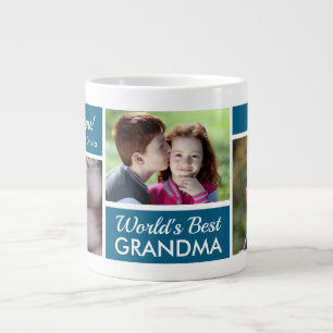 Foto-collage 'Beste oma ter wereld' Grote Koffiekop