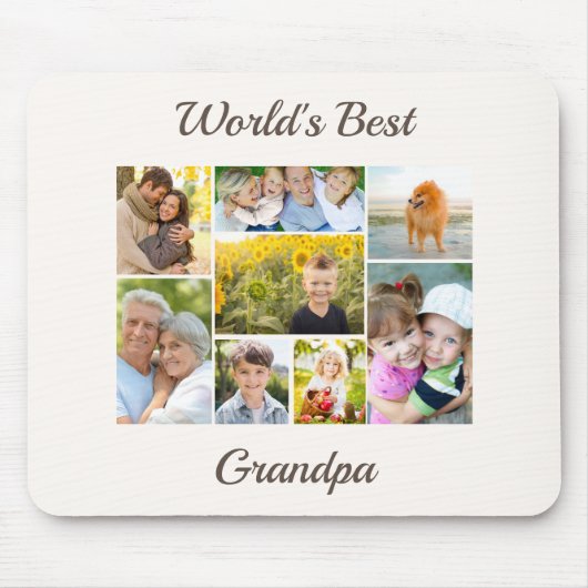 Foto-collage 'Beste opa ter wereld'   Muismat (Voorkant)