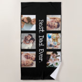 Foto Collage Beste pap ooit Black White Keepomwill Strandlaken (Voorkant)