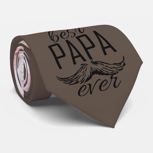 Foto Collage Beste Papa Ever Bruin Stropdas (Opgerold)