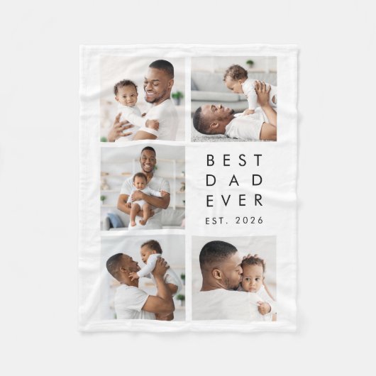 Foto collage Beste papa ooit Fleece Deken (Voorkant)