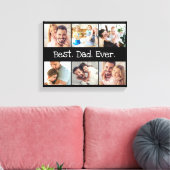 Foto Collage Beste vader ooit in zwart-wit Canvas Afdruk (Insitu (Woonkamer))