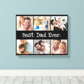 Foto Collage Beste vader ooit in zwart-wit Canvas Afdruk (Insitu (Houten vloer))