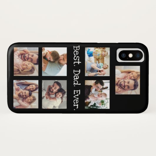 Foto Collage Beste vader ooit in zwart-wit Case-Mate iPhone Case (Achterkant (horizontaal))