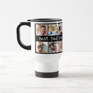Foto Collage Beste vader ooit in zwart-wit Reisbeker