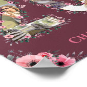Foto collage Big 20th Birthday Girl Pink Flower Poster (Hoek)