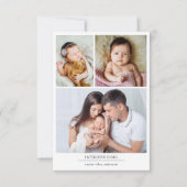 Foto Collage Birth Stats New Baby Bedankkaart (Voorkant)