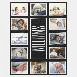 Foto Collage Black and White Designer 12 Foto Fleece Deken