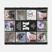 Foto: Collage Black and White Monogram 10 Foto: Fleece Deken (Voorkant (Horizontaal))