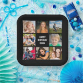 Foto Collage Black en White Custom Paper-Bord Papieren Bordje (Feest)