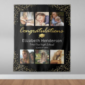 Foto Collage Black Gold Afstuderen Backdrop Wandkleed