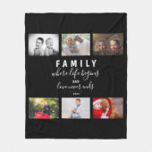 Foto Collage Black Script Family Keepomwille Gezeg Fleece Deken (Voorkant)