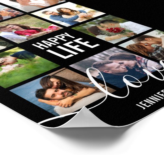 Foto Collage Black Wedding Poster (Hoek)