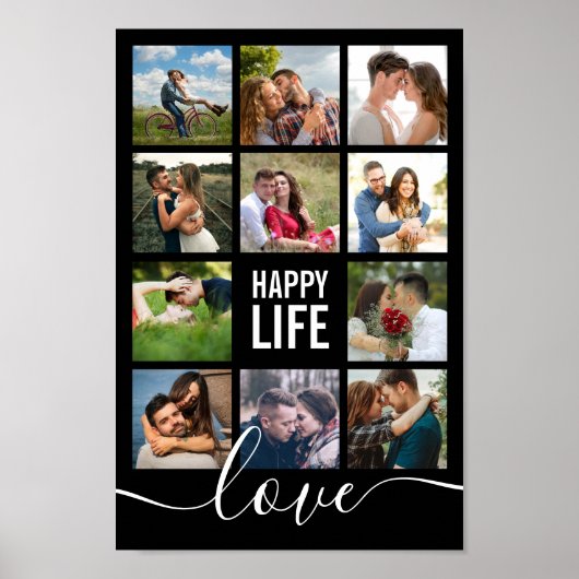 Foto Collage Black Weduwen Happy Life Poster (Voorkant)