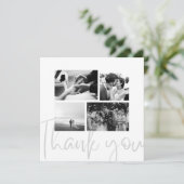 Foto Collage Black White Weddenschap Hartelijk dan Kaart (Staand voorkant)