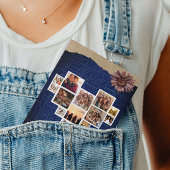 Foto Collage Blauw Denim Aangepaste Uitnodiging Ka