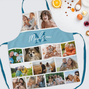Foto Collage Blauwe Monogram Schort