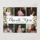 Foto collage bloem Quince bedankt briefkaart (Voorkant)