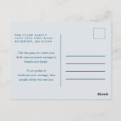 Foto Collage Blue Handsome Boy Birth Notice Briefkaart (Achterkant)