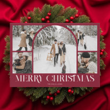 Foto Collage Boog Prettig Kerstmis Vintage