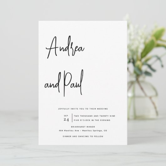 Foto Collage Bruiloft | QR-code uitnodigingen (Staand voorkant)