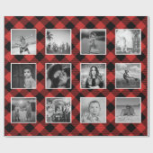 Foto Collage Buffalo Pset Lumberjack Red Cadeaupapier (Vlak)