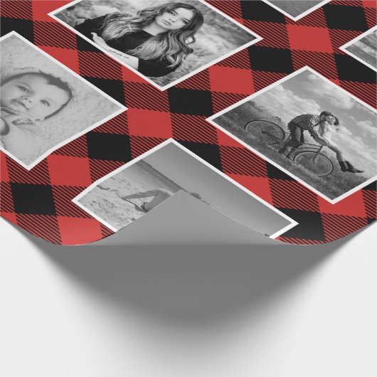 Foto Collage Buffalo Pset Lumberjack Red Cadeaupapier (Hoek)