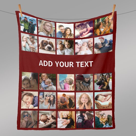 Foto: Collage Burgundy Fleece Deken