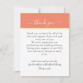 Foto Collage Burnt Oranje Koral Weddenschap / lief Bedankkaart (Achterkant)