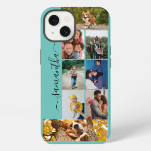 Foto Collage Calligrafie Monogram Naam Script Hoes iPhone 13 Hoesje