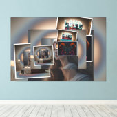 Foto collage canvas afdruk (Insitu (Houten vloer))