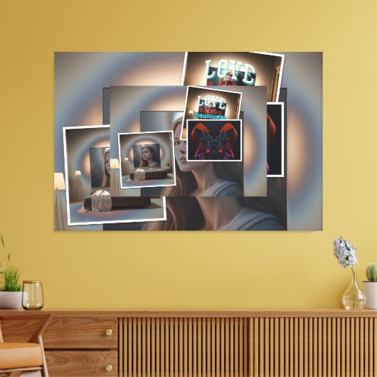 Foto collage canvas afdruk (Insitu (Woonkamer))