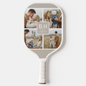 Foto collage Chic Monogram 4 Pickleball Paddle (Achterkant)