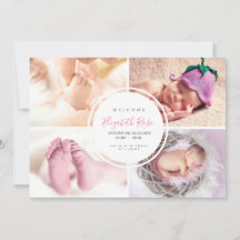 Foto Collage Cirkel Newborn Baby Girl