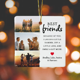 Foto Collage & Citaat Kerstmis Beste Vrienden Keramisch Ornament