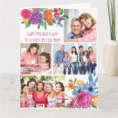 Foto Collage Colorful Floral Editable Kaart (Voorkant)