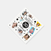 Foto Collage Confetti Naam 30e Verjaardag Servet (Hoek)