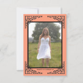 Foto Collage Coral Lace - 3x5 Afstudeerder Aankond Kaart (Achterkant)