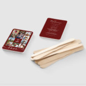 Foto Collage Cranberry Rood Huwelijksprogramma Han Handwaaier (Niet-gemonteerd)