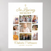 Foto Collage Cross Uitvaart Memorial Welkom Poster (Voorkant)