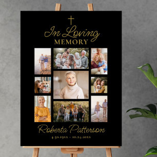 Foto Collage Cross Uitvaart Memorial Welkom Poster