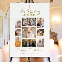 Foto Collage Cross Uitvaart Memorial Welkom Poster