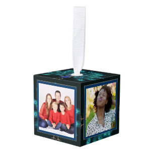 Foto Collage CUBE Kerstversiering Peacock 2 Ornament