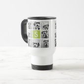 Foto Collage Custom Monogram - Lime Green Reisbeker (Voorkant links)