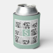 Foto Collage Custom Monogram Mint Green Blikjeskoeler (Blikje Voorkant)