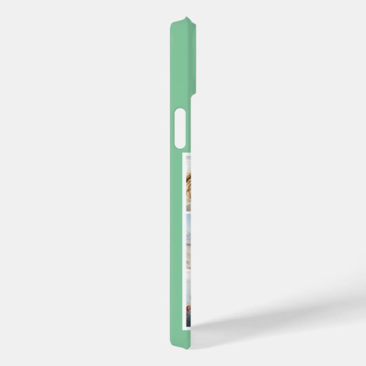 Foto Collage Custom Monogram Mint Green Case-Mate iPhone Case (Achterkant / Rechts)