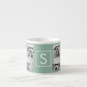 Foto Collage Custom Monogram - Mint Green Espresso Kop (Voorkant)